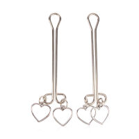 Sada ocelových svorek na bradavky s BDSM srdíčky - 76740812 - 3