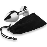 ANÁLNÍ KOLÍK Z NEREZOVÉ OCELI S KŘIŠŤÁLEM STŘÍBRNÝ WDK 8855 - 3