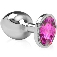 ANÁLNÍ KOLÍK Z NEREZOVÉ OCELI S KŘIŠŤÁLEM STŘÍBRNÝ WDK 8855 - 5