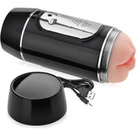 VIBRAČNÍ MASTURBÁTOR - 18 FUNKCÍ - 2V1 UMĚLÁ VAGÍNA A ÚSTA  - 79499680 - 2