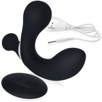 Vibrující černý masér prostaty s výčnělkem 11 programů + dálkové ovládání - 76085600 - 5