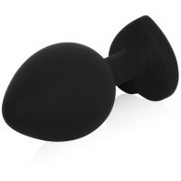 Silikonový černý anální kolík se srdíčkem 8,2 cm - 72128497 - 2