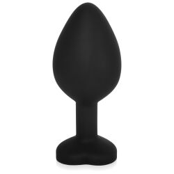 Silikonový černý anální kolík se srdíčkem 8,2 cm - 72128497