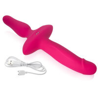 Oboustranný silikonový vibrátor penis anální kolík 100 funkcí - 73656211 - 4