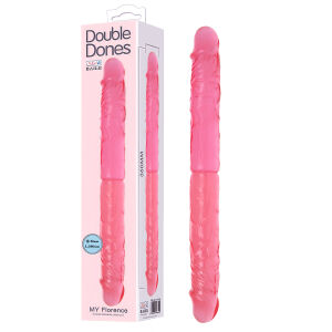 Dvojité realistické ohebné růžové dildo pro páry 36 cm - 76148771