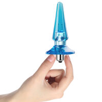 Modrý anální kolík s vibracemi gelový plug 7 vibrací – 75314694 - 4