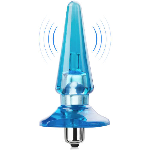 Modrý anální kolík s vibracemi gelový plug 7 vibrací – 75314694