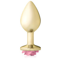 Anální kolík 9 cm anální zátka s růžovou růží - 72583373 - 4