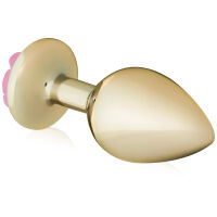 Anální kolík 9 cm anální zátka s růžovou růží - 72583373 - 2