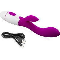 ERGONOMICKÝ VIBRÁTOR 30 PROGRAMŮ S KRÁLÍČKEM A NABÍJEČKA – 75876172 - 2