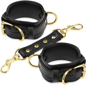 KOŽENÁ PEVNÁ POUTA NASTAVITELNÉ OKOVY NA RUCE S ODEPÍNACÍ KARABINKOU - 72844148