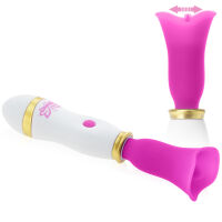 DISKRÉTNÍ MASTURBÁTOR NA KLITORIS SACÍ MASAŽÉR S JAZÝČKEM VIBRÁTOR TULIPÁN  RŮŽOVÁ BARVA- 76952712 - 4