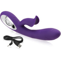 PRUŽNÝ VIBRÁTOR SE STIMULÁTOREM KLITORISU SPOUSTA PROGRAMŮ VIBRACÍ - 70725911 - 2