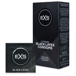Kondomy z černého latexu EXS BLACK LATEX 12 ks - 78496749