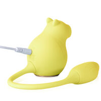 Vibrační křeček s sacím masérem 100 funkcí žlutý - 74745295 - 3