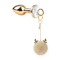 Anální sada s bílým bambulovým kolíkem + svorky na bradavky - 74154152 - 3