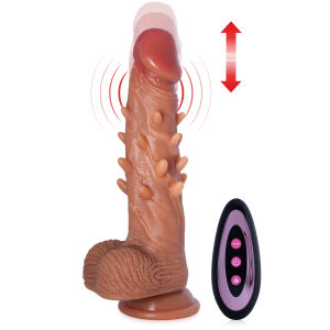 Realistický posuvný vibrátor s výstupky 90 funkcí + ohřev - 79761009