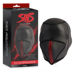 Kožená maska s páskou přes oči pro BDSM seance a hraní scén - 77039546