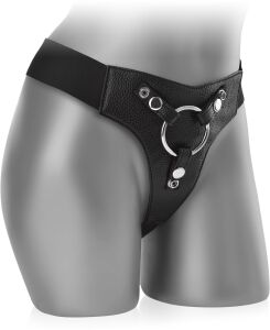 PÁS STRAP-ON NA UMĚLÝ PENIS DILDO + 3 VÝMĚNNÉ KROUŽKY SADA - 78169584