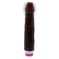 Realistický anatomický vibrátor hnědý penis s otočným ovladačem 21,5 cm - 77388198 - 2