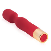 Červený mini wand masážní strojek 10 funkcí vodotěsný 14,5 cm - 75066706 - 6