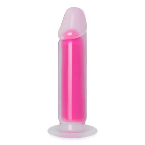 Růžové fluorescenční dildo penis 22 cm svítí ve tmě - 76338733