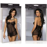 DÁMSKÁ NOČNÍ KOŠILKA SEXY ZVÝRAZŇUJÍCÍ POPRSÍ + TANGA  + STRINGI - 59921611 - 3