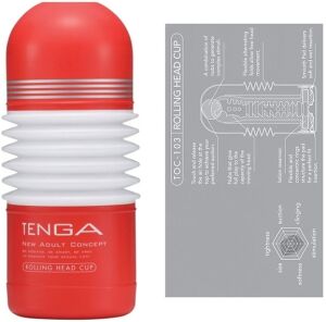 TENGA ROLLING HEAD CUP - RED - Z POHYBEM  3D